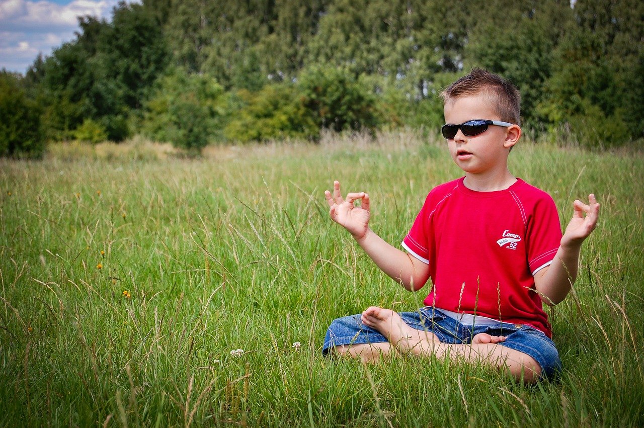 meditation, boy, nature